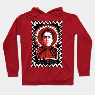 Emma Goldman in Red, Black, and White Hoodie